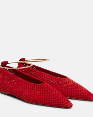 Jil Sander Ballerinas Aus Veloursleder - Rot