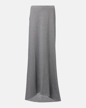 Plan C Falda Larga De Algodon - Gris