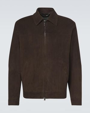 Canali Suede Blouson Jacket - Brown