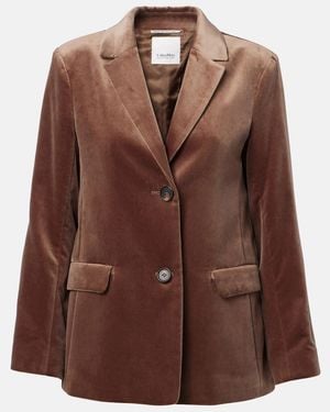 Max Mara Agata Cotton Velvet Blazer - Brown