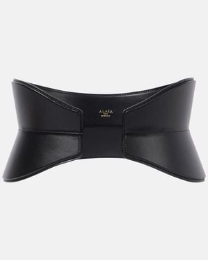 Alaïa Flex Wide Leather Belt - Blue