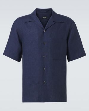 ZEGNA Linen Shirt - Blue