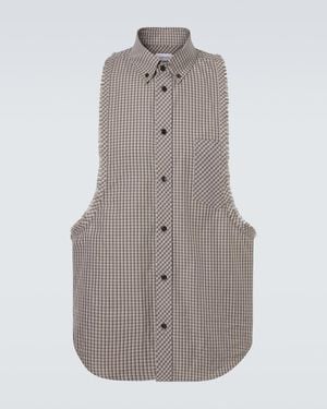 Versace Checked Cotton Shirt - Grey