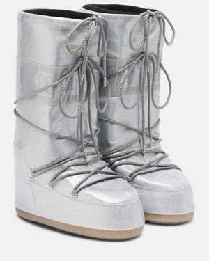 Moon Boot Icon Glitter Knee-High Snow Boots - Grey