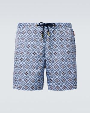 Orlebar Brown Bulldog Printed Swim Trunks - Blue