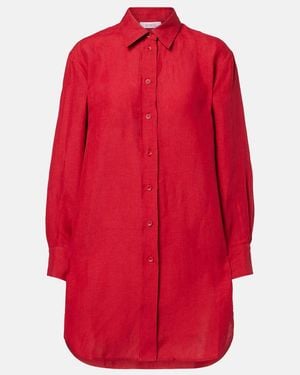 Eres Mignonette Oversized Linen Shirt - Red