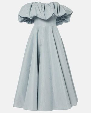 Markarian Marlowe Ruffled Taffetta Midi Dress - Blue