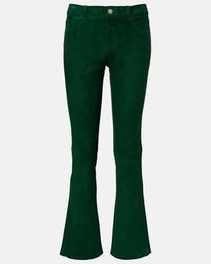 Stouls Dean 22 Suede Flared Trousers - Green