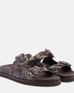 Missoni Clea Zigzag Sequined Sandals - Brown
