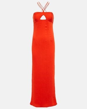STAUD Gianna Halter Maxi Dress - Red
