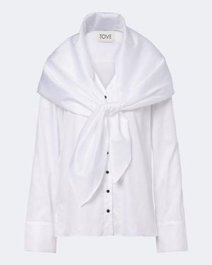 TOVE Nia Cotton Poplin Shirt - White