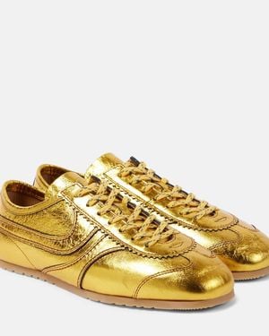 Dries Van Noten Metallic Leather Trainers - Yellow