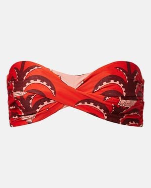 Johanna Ortiz Printed Bikini Top - Red