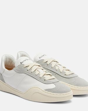 Acne Studios Suede-Trimmed Leather Trainers - White