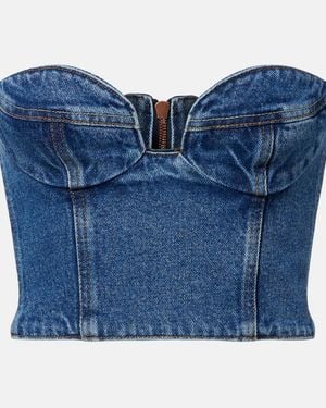Magda Butrym Denim Bustier Top - Blue