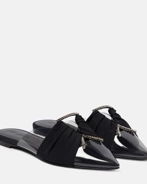 Nensi Dojaka Crystal-Embellished Flat Pvc Slippers - Black