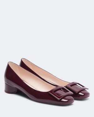 Roger Vivier Roundy Lacquered Patent Leather Ballet Flats - Pink