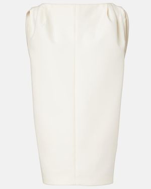 Balenciaga Draped Wool And Silk Minidress - White