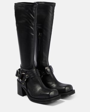 Acne Studios Leather Platform Knee-High Boots - Black