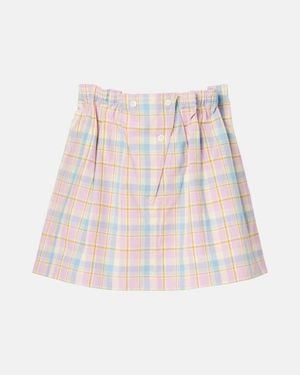 Prada Checked Gathered Cotton Miniskirt - Natural
