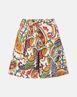 Etro Cotton-Blend Jacquard Bermuda Shorts - Red
