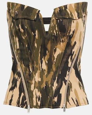 Dion Lee Printed Twill Corset Top - Metallic