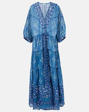 Juliet Dunn Bedruckter Kaftan Mosaic Aus Baumwolle - Blau