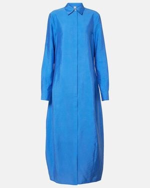 TOTEME Silk Chemisier Dress - Blue