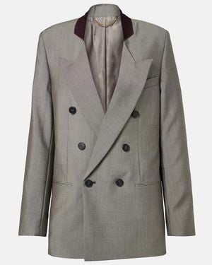 Victoria Beckham Beatrice Wool And Mohair Blazer - Grey