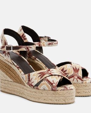 Missoni Carmen 110 Lame Espadrille Wedges - Metallic