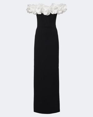 Rebecca Vallance Cosima Floral-Applique Crepe Gown - Black