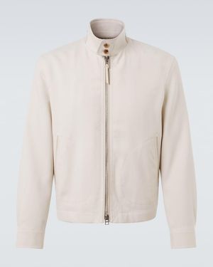 Tom Ford Wool, Cashmere, And Silk Harrington Jacket - Natural