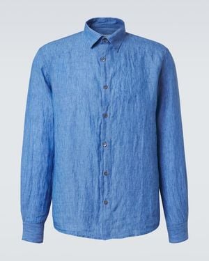 Sunspel Linen Shirt - Blue