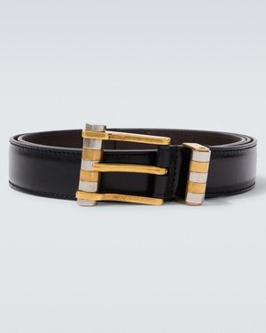 Versace Cinturon De Piel - Negro