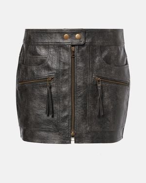 Isabel Marant Claudine Faux Leather Miniskirt - Grey