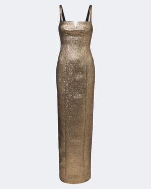 Roland Mouret Vestido De Fiesta De Lame En Jacquard - Neutro