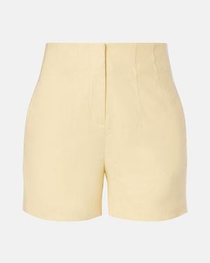 Veronica Beard Brit High-Rise Linen-Blend Shorts - Natural