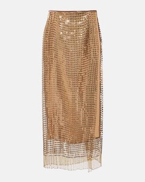 Roberto Cavalli Embellished Wrap Skirt - Natural