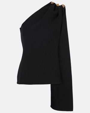 Bottega Veneta Asymmetric Wool Blend Top For - Black