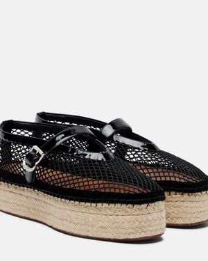 Alaïa Espadrilles Aus Mesh Und Leder - Schwarz