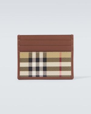 Burberry Check Canvas Card Holder - Natural