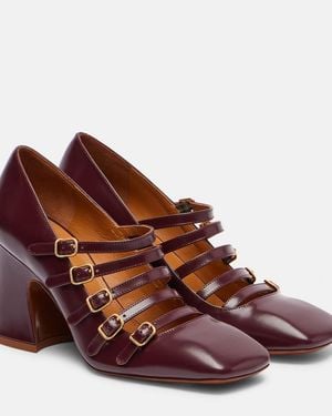 Chloé Janis 80 Leather Mary Jane Court Shoes - Brown