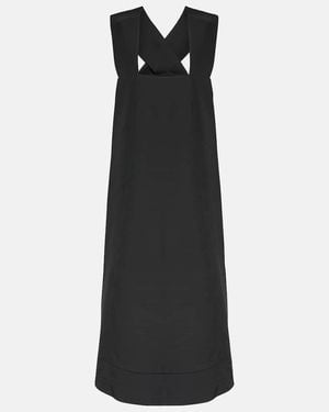 Co. Border Wool-Blend Faille Midi Dress - Black