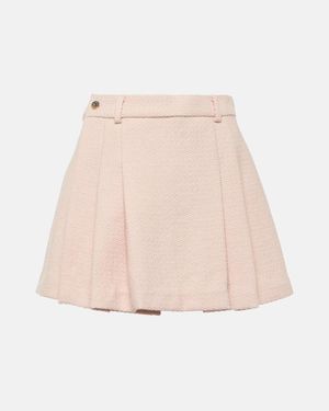 The Mannei Minirock Bran Aus Einem Wollgemisch - Natur