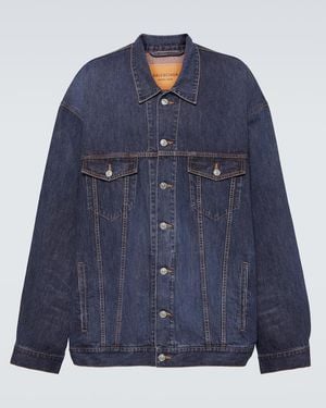 Balenciaga Oversized Cotton And Silk Denim Jacket - Blue