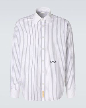 Bode Pinstripe Cotton Poplin Shirt - White