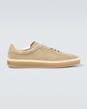 Loro Piana Tennis Walk Suede Trainers - White