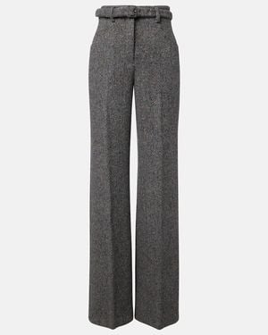Gabriela Hearst Pantalones Anchos Norman De Cachemir Y Lana Espigados - Gris