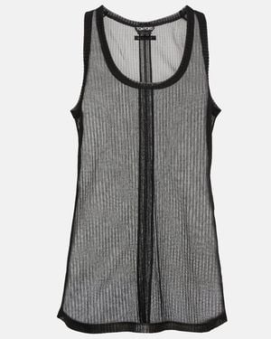 Tom Ford Semi-Sheer Ribbed Jersey Tank Top - Grey