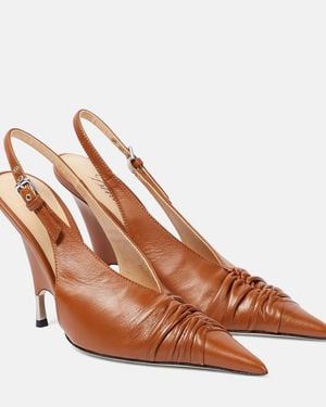 Blumarine Slingback-Pumps Aus Leder - Braun